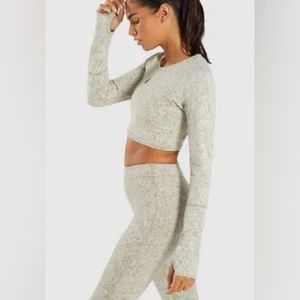 Gymshark Fleur Textured Green Workout Set